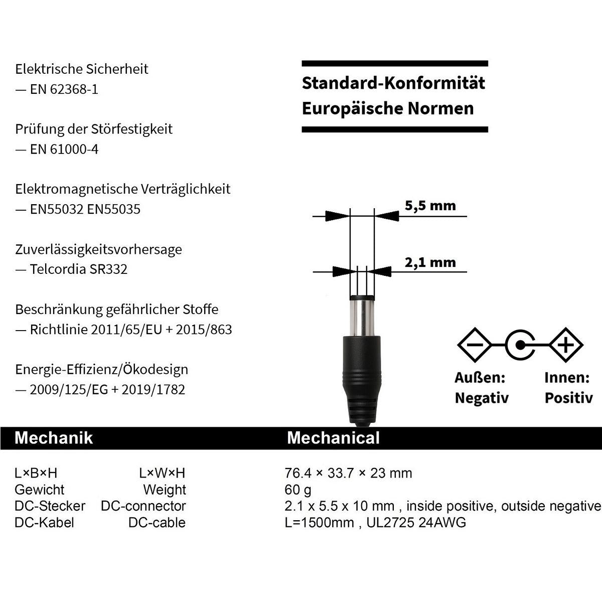 GEQUDIO Netzteil 5V / 2A kompatibel für Yealink T85W T87W T73U T73W T74U T77U T74W T54W, Snom, Fanvil, IP Telefone - Schmaler Adapter energiesparend - Universal Ladegerät mit Hohlstecker - 1er Pack