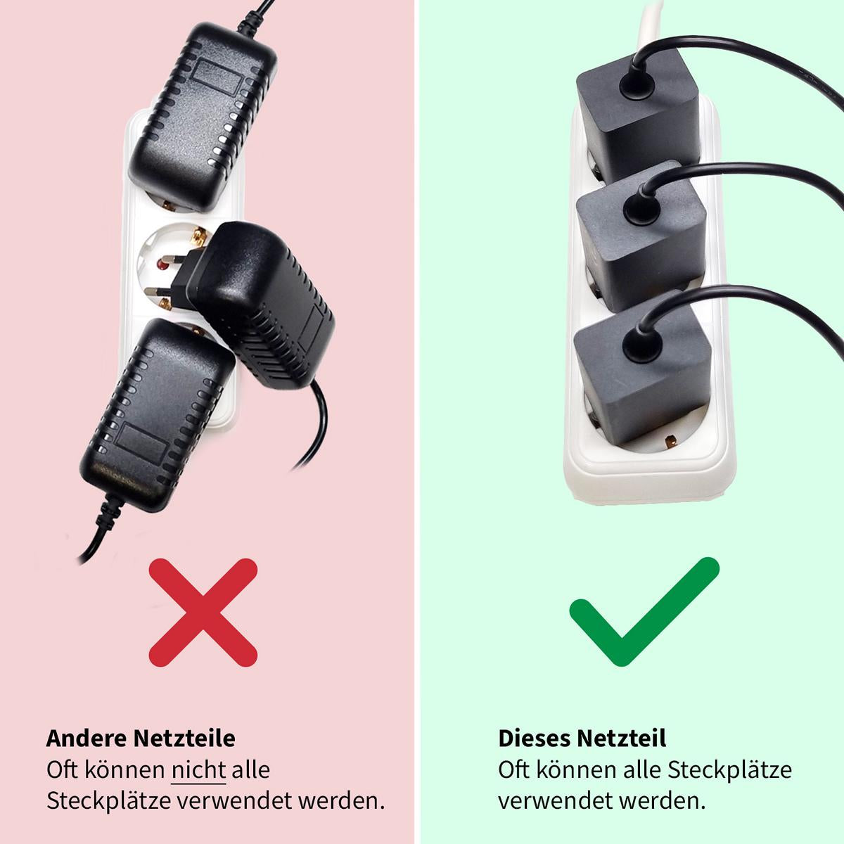 GEQUDIO Netzteil 5V / 2A kompatibel für Yealink T85W T87W T73U T73W T74U T77U T74W T54W, Snom, Fanvil, IP Telefone - Schmaler Adapter energiesparend - Universal Ladegerät mit Hohlstecker - 1er Pack