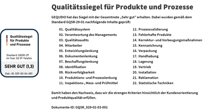 GEQUDIO IP Telefon GZ-6 mit Netzteil - Fritzbox, Telekom kompatibel