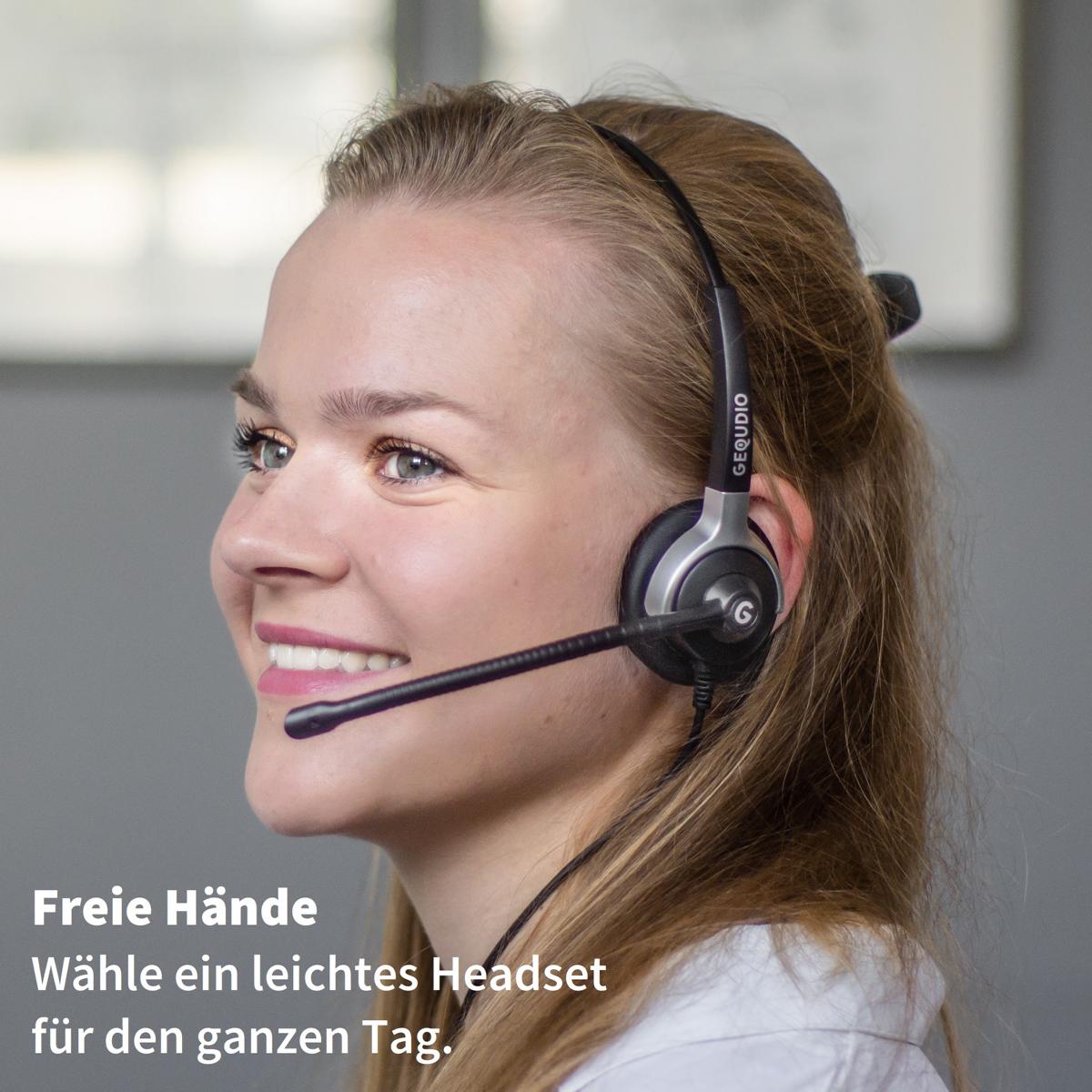 GEQUDIO Headset kompatibel mit Cisco Telefon (1-Ohr)