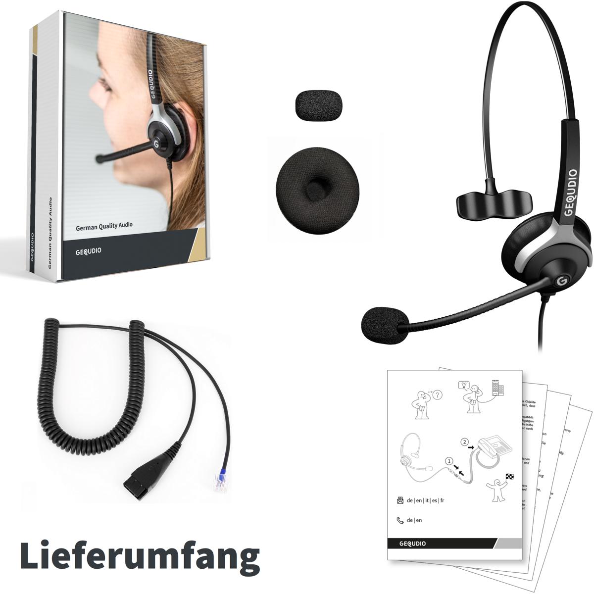 GEQUDIO Headset kompatibel mit Cisco Telefon (1-Ohr)