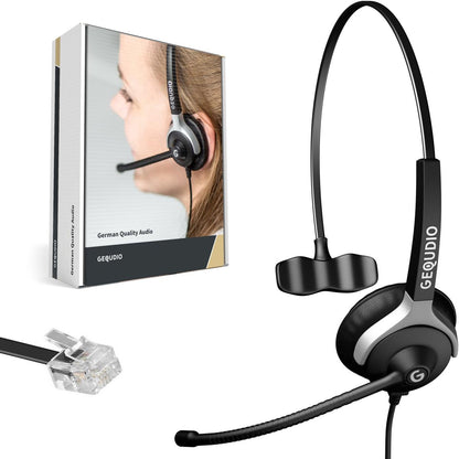 GEQUDIO Headset kompatibel mit Unify OpenStage 30 40 60 80 und OpenScape Serie Telefon (1-Ohr)