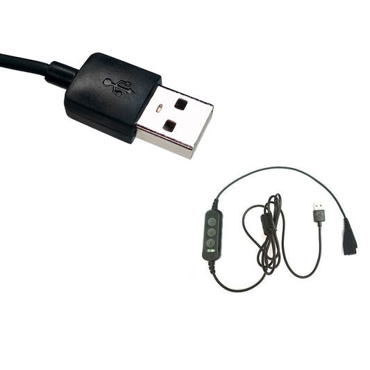Zusatzkabel mit USB für PC, MAC, Notebook, Mit Audio-Steuerung, nur Kabel (ohne Headset)