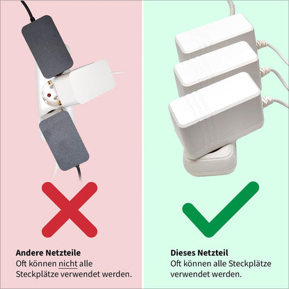 GEQUDIO GNX-42 Netzteil 12V / 3,5A kompatibel für alle AVM Fritzbox WLAN Router und Telekom Speedport Smart – Extra langes Kabel 2,5m – Passend weiß für Fritz Box 7590 DSL, Cable, LTE – Fritz!Box