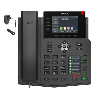 GEQUDIO IP Telefon GX5+ mit Netzteil - Fritzbox, Telekom kompatibel