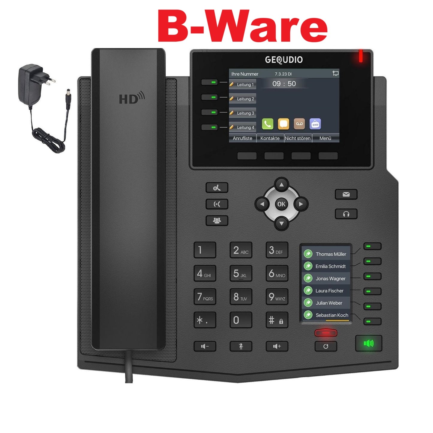 ⚠ B-WARE Kleine Kratzer ⚠  GEQUDIO IP Telefon GX5+ mit Netzteil - Fritzbox, Telekom kompatibel