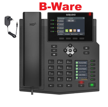 ⚠ B-WARE Kleine Kratzer ⚠  GEQUDIO IP Telefon GX5+ mit Netzteil - Fritzbox, Telekom kompatibel