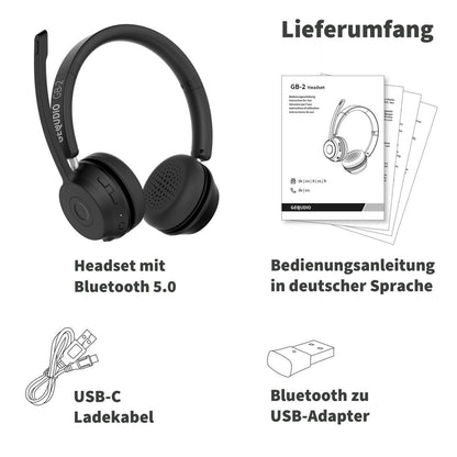 GEQUDIO Schnurlos Headset GB-2 (mit USB-Adapter)