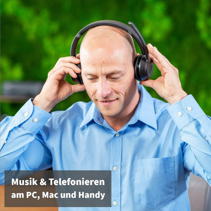 GEQUDIO Schnurlos Headset GB-2 mit Ladestation (mit USB-Adapter)