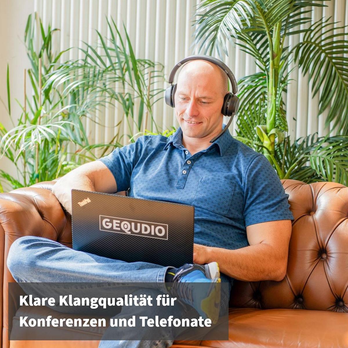 GEQUDIO Schnurlos Headset GB-2 mit Ladestation (mit USB-Adapter)