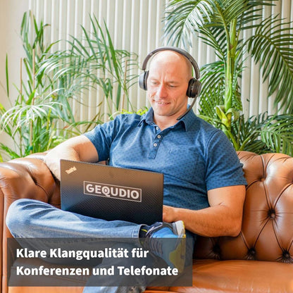 GEQUDIO Schnurlos Headset GB-2 mit Ladestation (mit USB-Adapter)