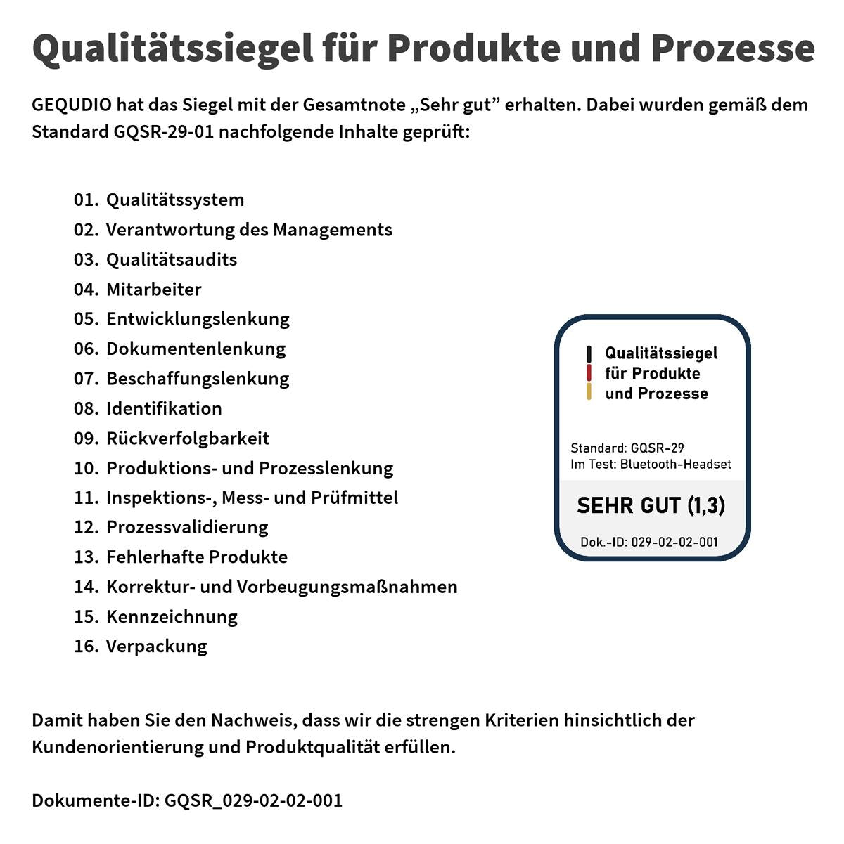 GEQUDIO Schnurlos Headset GB-2 mit Ladestation (mit USB-Adapter)