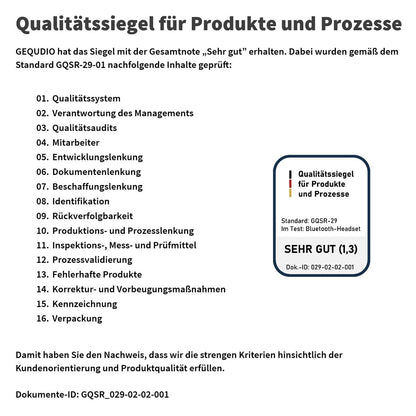 GEQUDIO Schnurlos Headset GB-2 mit Ladestation (mit USB-Adapter)