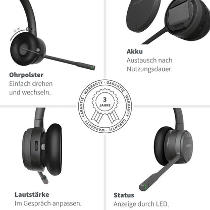 GEQUDIO GC-1 DECT Headset (1-Ohr) für FritzBox