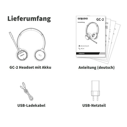 GEQUDIO GC-2 DECT Headset (2-Ohr) für FritzBox