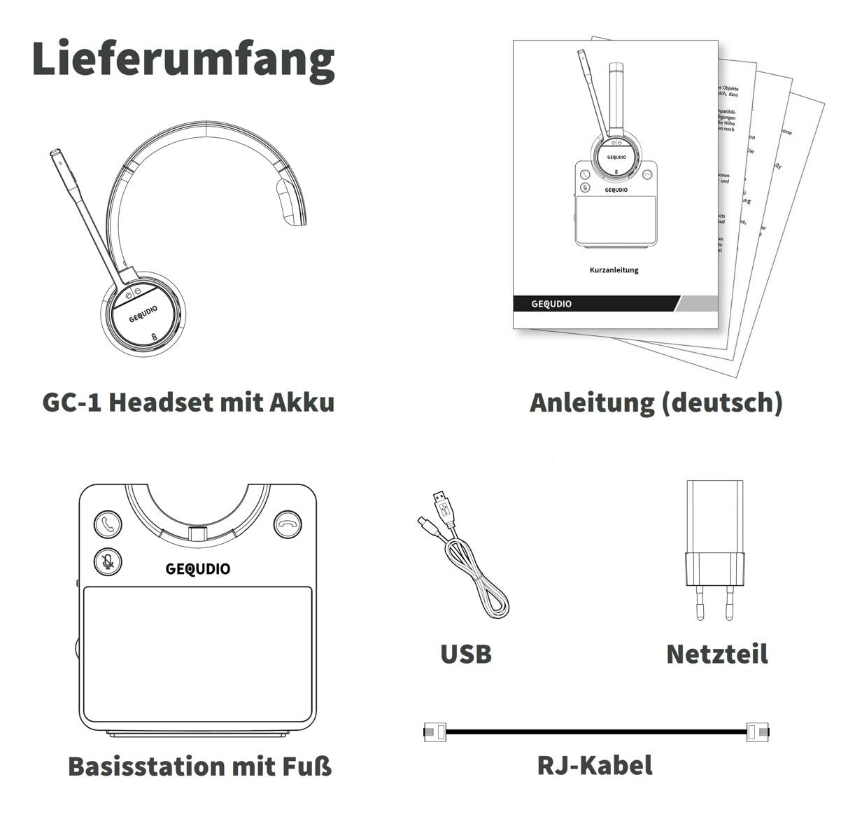 GEQUDIO GC-1 DECT und Bluetooth Dual Headset (1-Ohr)