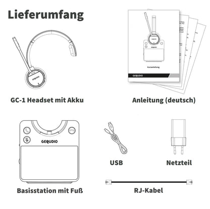 GEQUDIO GC-1 DECT und Bluetooth Dual Headset (1-Ohr)