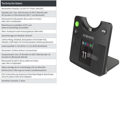 GEQUDIO GC-1 DECT und Bluetooth Dual Headset (1-Ohr)