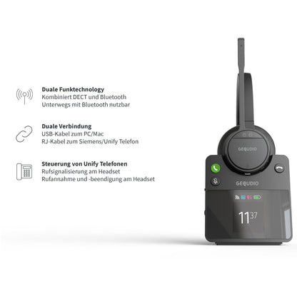 GEQUDIO GC-1 DECT und Bluetooth Dual Headset (1-Ohr)