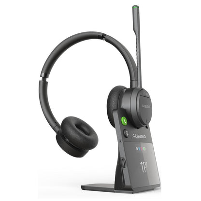 GEQUDIO GC-4 DECT und Bluetooth Dual Headset (2-Ohr) mit Active Noise-Cancelling