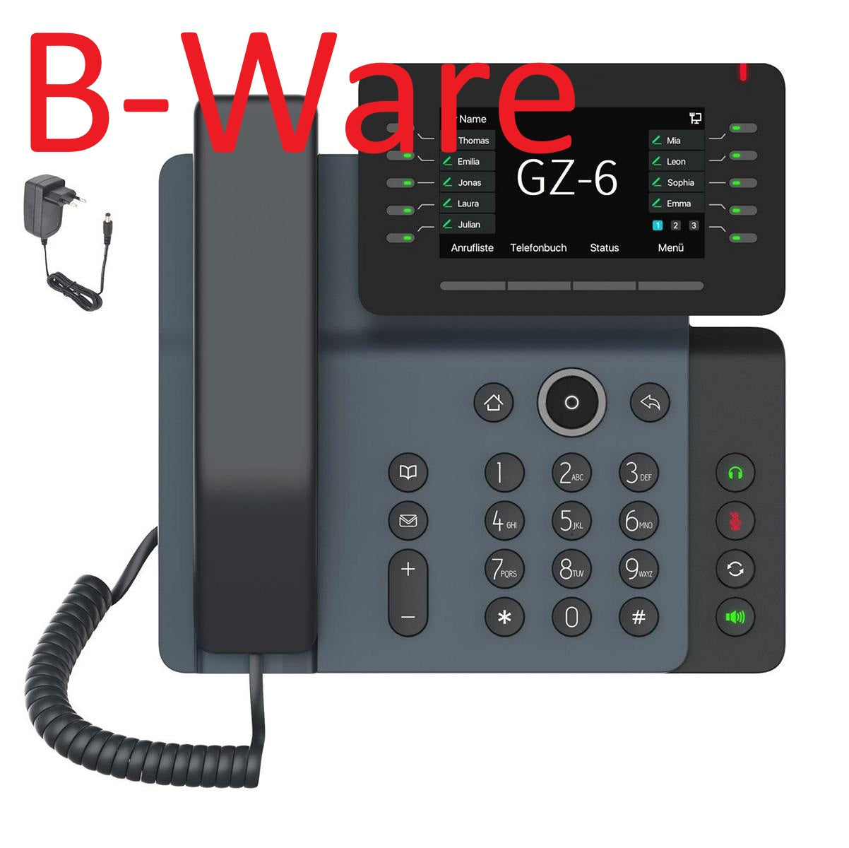 ⚠ B-WARE Kleine Kratzer ⚠ GEQUDIO IP Telefon GZ-6 mit Netzteil - Fritzbox, Telekom kompatibel