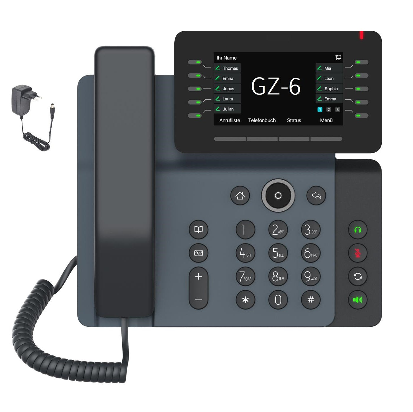 GEQUDIO IP Telefon GZ-6 mit Netzteil - Fritzbox, Telekom kompatibel