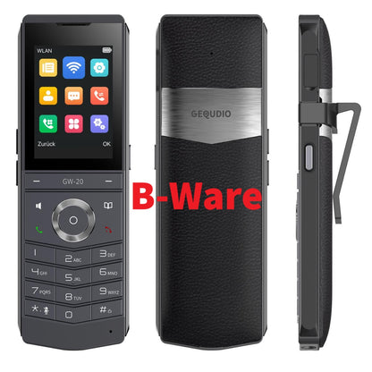 ⚠ B-WARE Kleine Kratzer ⚠ GEQUDIO IP Telefon schnurlos GW-20 mit Ladeschale für Fritzbox, Telekom, SIP kompatibel - Premium Freisprechen & Bluetooth - Dualband Wi-Fi 6 mit WLAN Roaming IP67 wasserdicht