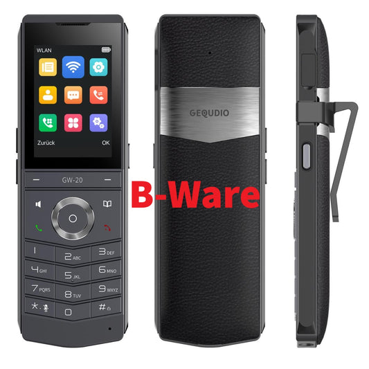 ⚠ B-WARE Kleine Kratzer ⚠ GEQUDIO IP Telefon schnurlos GW-20 mit Ladeschale für Fritzbox, Telekom, SIP kompatibel - Premium Freisprechen & Bluetooth - Dualband Wi-Fi 6 mit WLAN Roaming IP67 wasserdicht